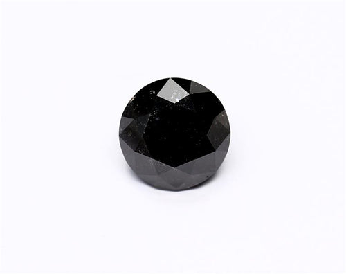 3.13 Carat Natural Black Round Diamond GIA