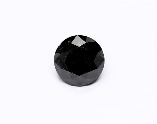 3.13 Carat Natural Black Round Diamond GIA