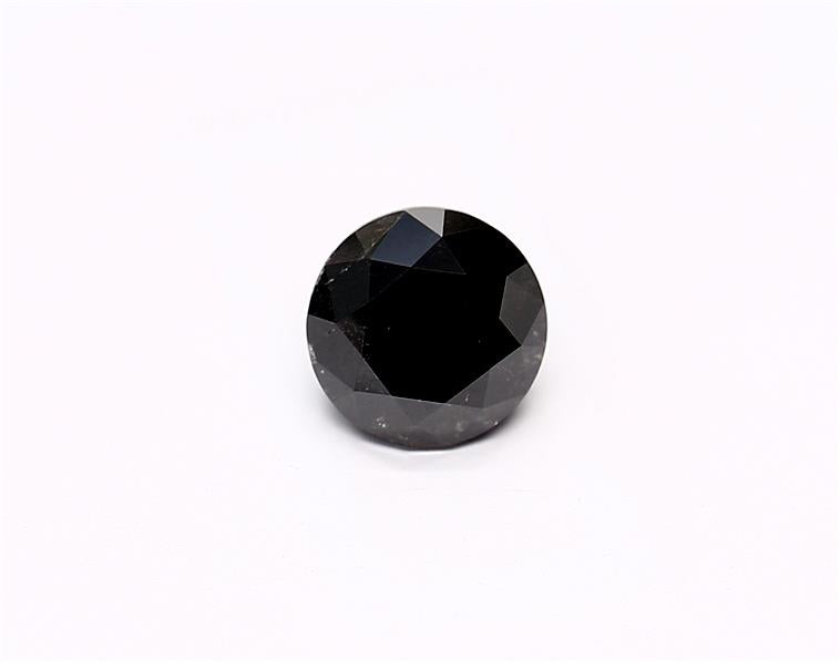 0.82 Carat Natural Black Round Diamond GIA