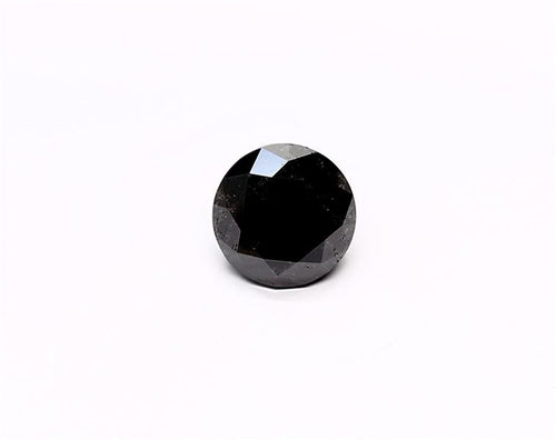 1.77 Carat Natural Black Round Diamond GIA