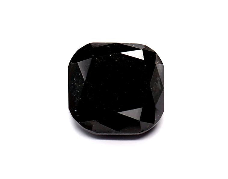 1.54 Carat Natural Black Cushion Diamond GIA