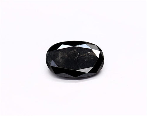0.65 Carat Natural Black Oval Diamond GIA