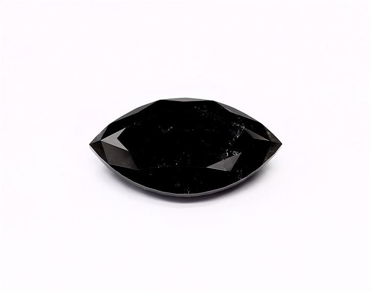 4.38 Carat Natural Black Marquise Diamond GIA
