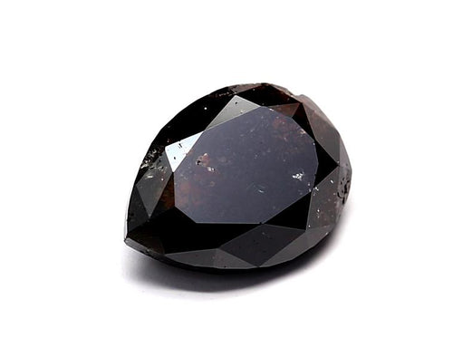 0.97 Carat Natural Black Pear Diamond GIA