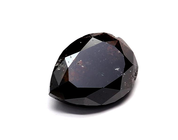 0.97 Carat Natural Black Pear Diamond GIA