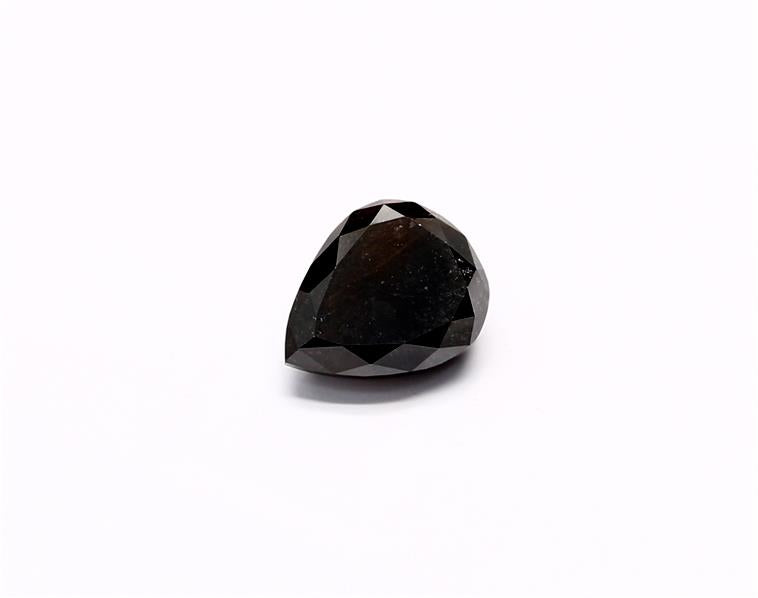 1.32 Carat Natural Black Pear Diamond GIA