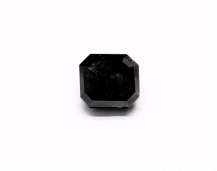 3.11 Carat Natural Black Sq emerald Diamond GIA