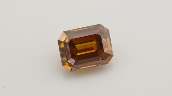 0.71 Carat Fancy Deep Brown Orange Emerald Diamond SI2 GIA