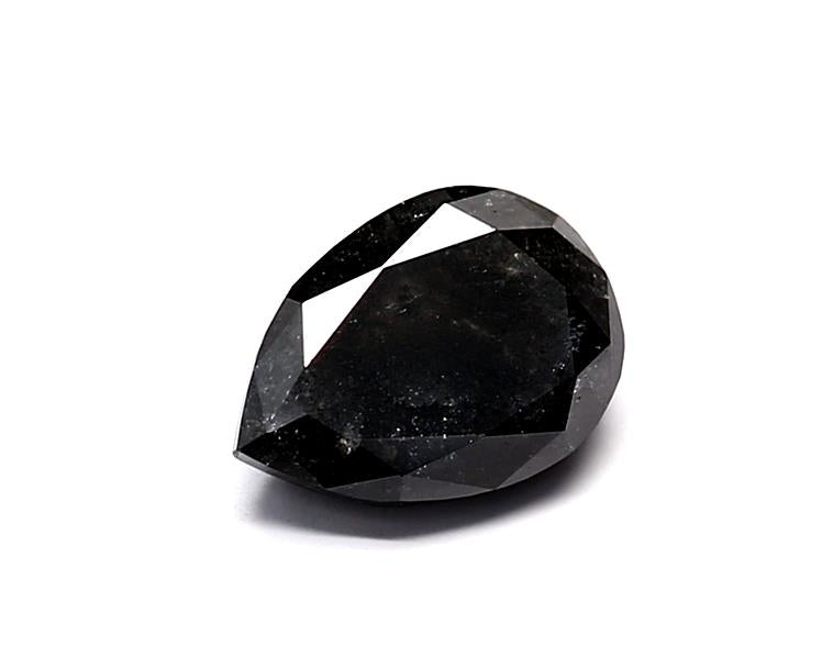 1.02 Carat Natural Black Pear Diamond GIA