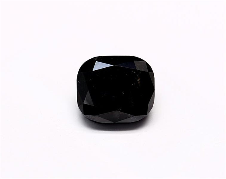 0.81 Carat Natural Black Cushion Diamond GIA