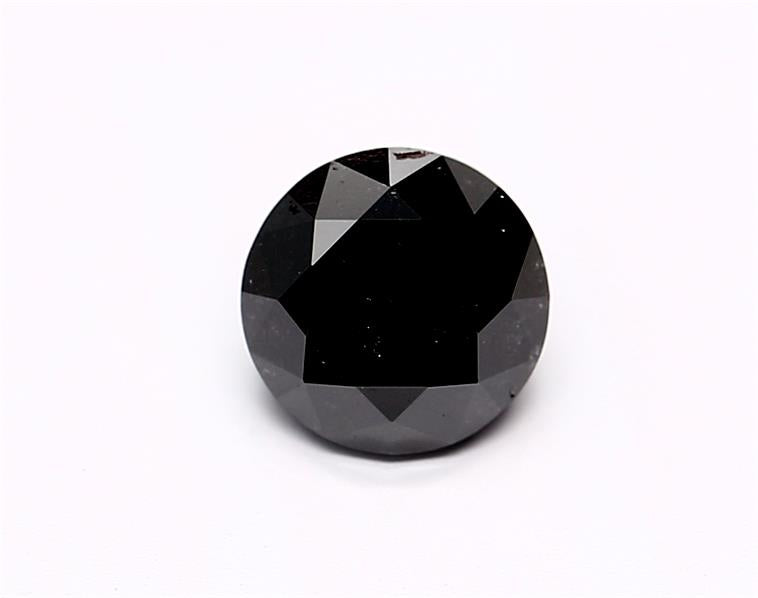 0.81 Carat Natural Black Round Diamond GIA