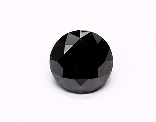 0.81 Carat Natural Black Round Diamond GIA