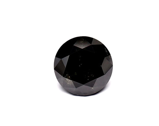 1.78 Carat Natural Black Round Diamond GIA