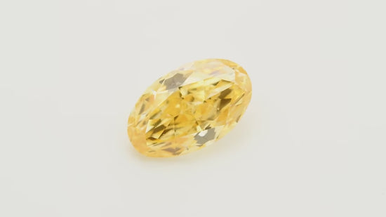 0.53 Carat Fancy Intense Yellow Orange Oval Diamond SI1 GIA
