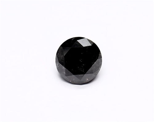 1.07 Carat Natural Black Round Diamond GIA