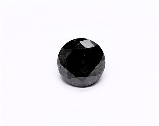 1.07 Carat Natural Black Round Diamond GIA