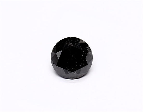 0.58 Carat Natural Black Round Diamond GIA