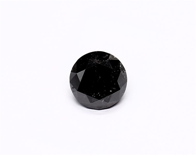 0.58 Carat Natural Black Round Diamond GIA