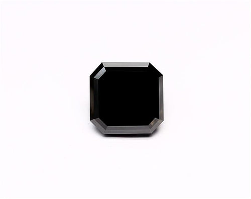 1.62 Carat Natural Black Sq emerald Diamond GIA