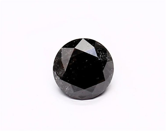 1.14 Carat Natural Black Round Diamond GIA