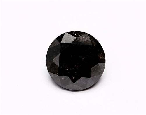 0.81 Carat Natural Black Round Diamond GIA
