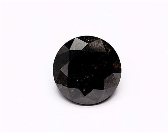 0.81 Carat Natural Black Round Diamond GIA