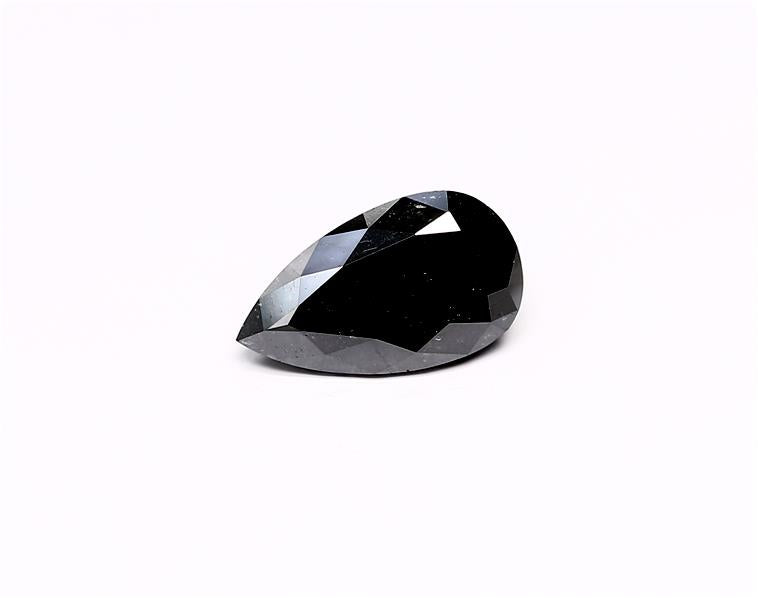2.42 Carat Natural Black Pear Diamond GIA