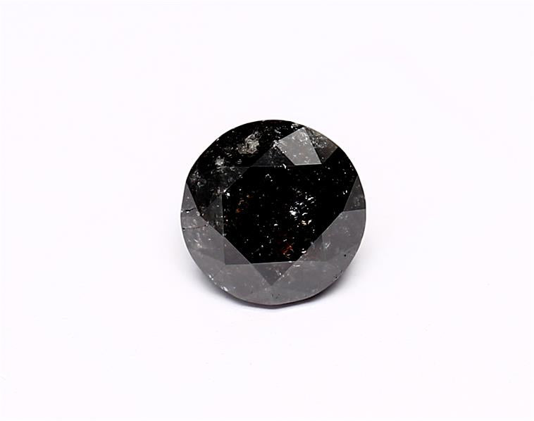 0.99 Carat Natural Black Round Diamond GIA
