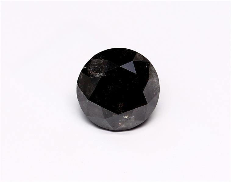 1.4 Carat Natural Black Round Diamond GIA