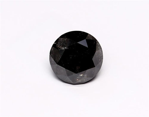 1.4 Carat Natural Black Round Diamond GIA