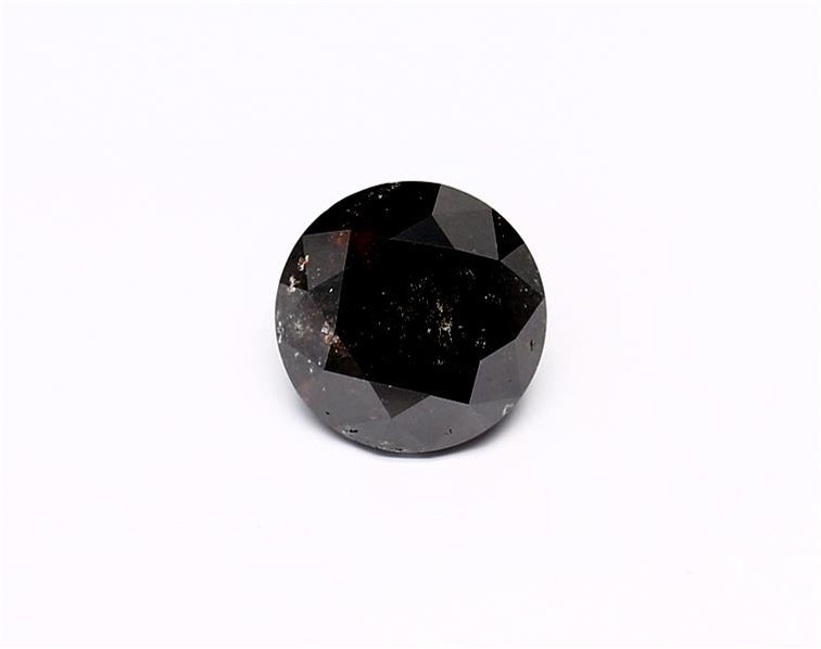 2.02 Carat Natural Black Round Diamond GIA