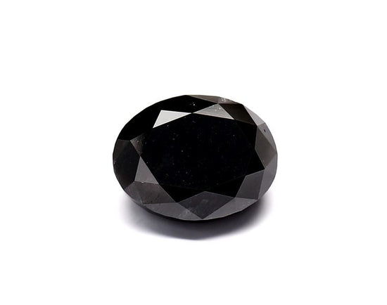 2.59 Carat Natural Black Oval Diamond GIA