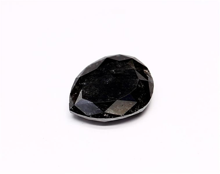0.72 Carat Natural Black Pear Diamond GIA