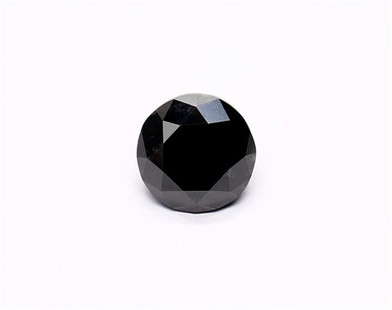 1.08 Carat Natural Black Round Diamond GIA