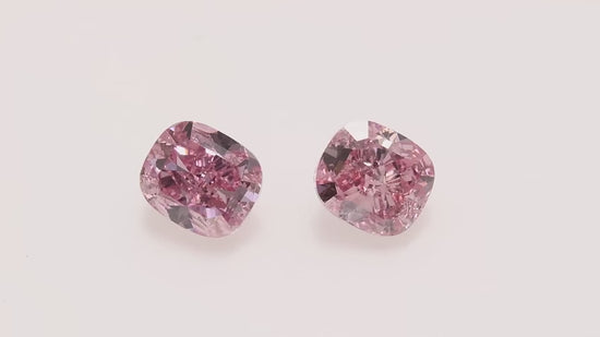 2.05 Carat Fancy Vivid Purplish Pink Cushion Diamonds SI2 GIA