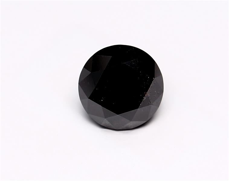 1.4 Carat Natural Black Round Diamond GIA