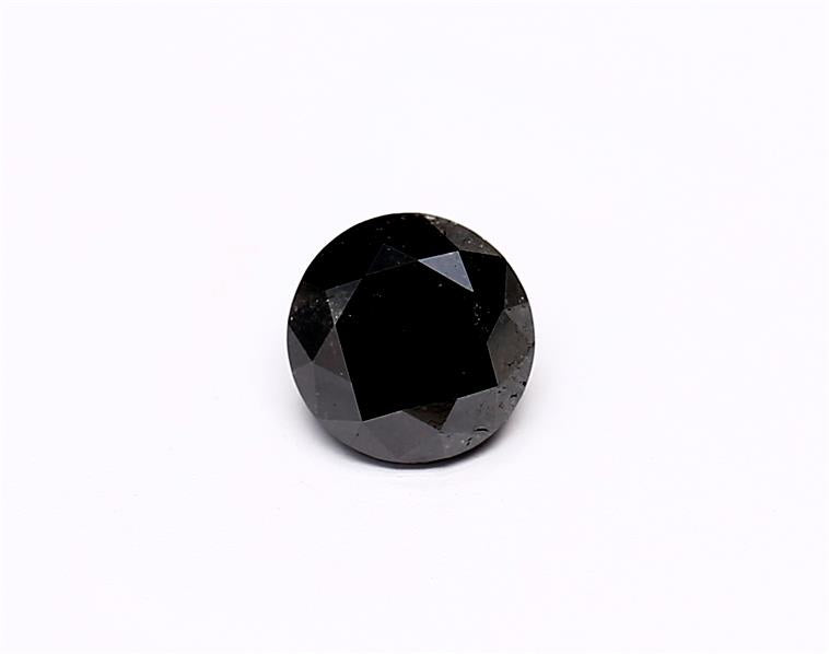 0.62 Carat Natural Black Round Diamond GIA