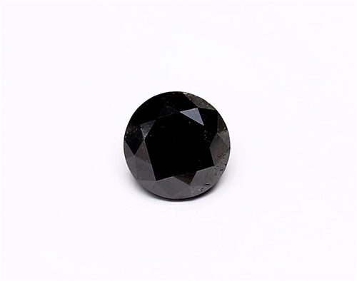0.62 Carat Natural Black Round Diamond GIA