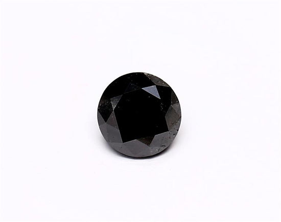 0.62 Carat Natural Black Round Diamond GIA
