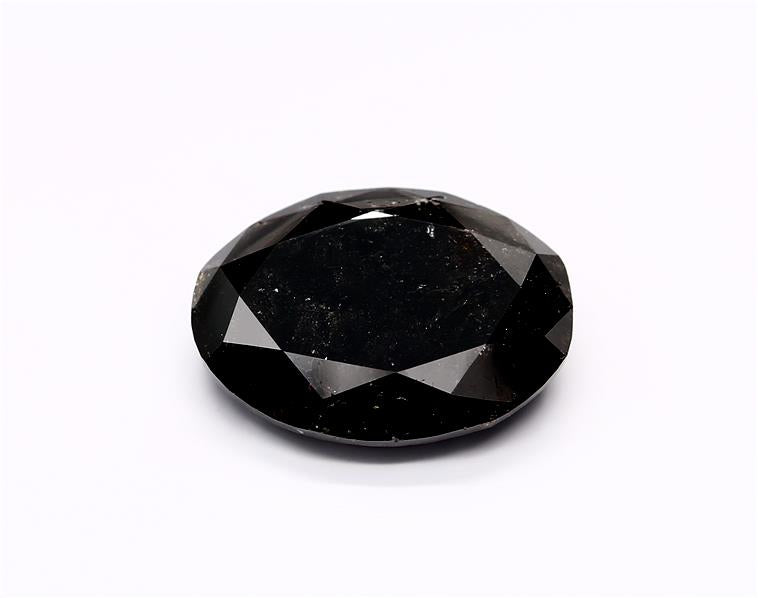 8.58 Carat Black Oval Diamond