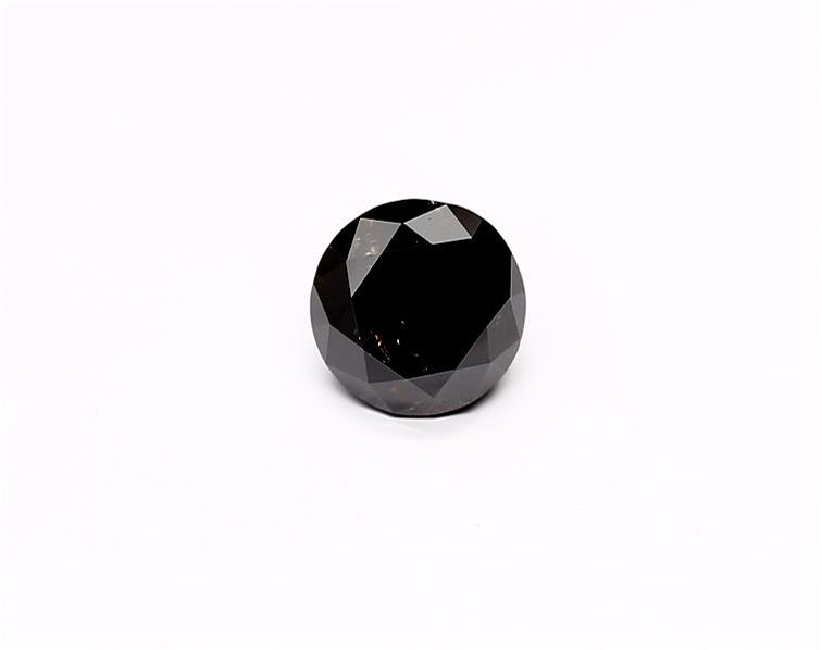 1.86 Carat Natural Black Round Diamond GIA