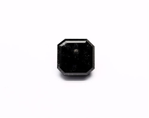 2.15 Carat Natural Black Sq emerald Diamond GIA