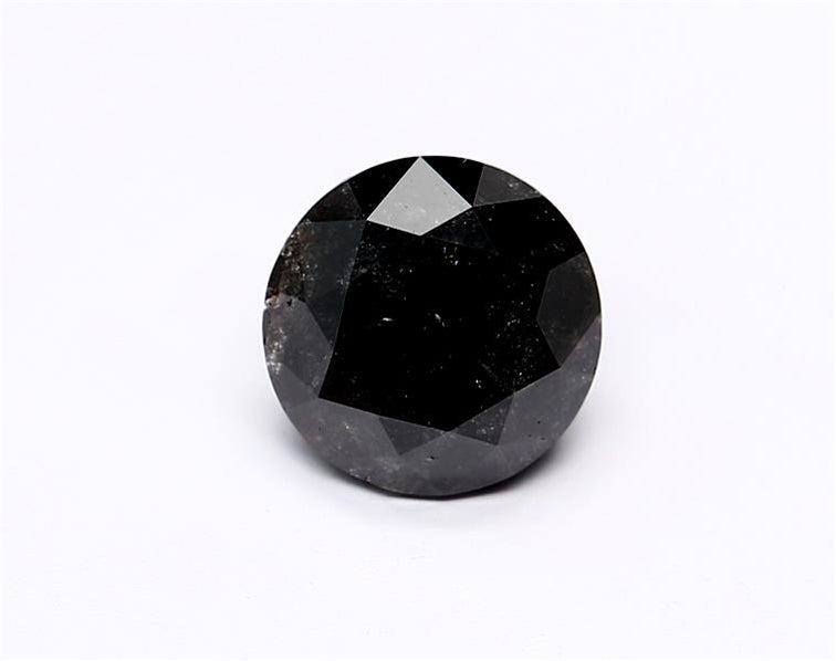 1.42 Carat Natural Black Round Diamond GIA