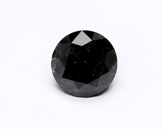 1.42 Carat Natural Black Round Diamond GIA