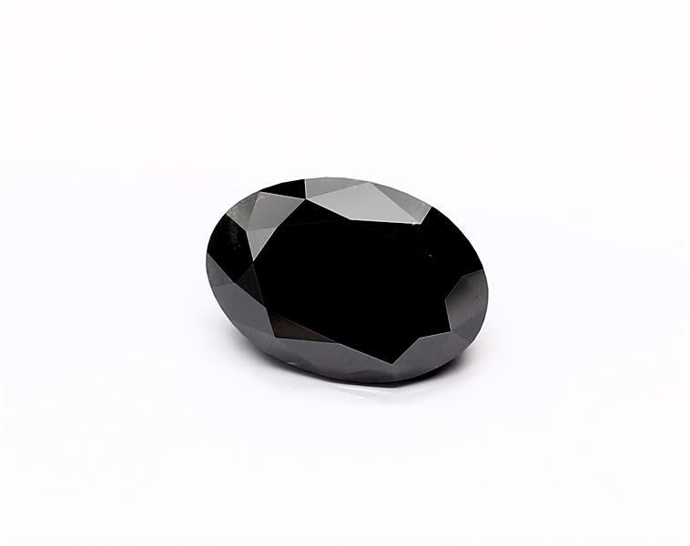 3.35 Carat Natural Black Oval Diamond GIA
