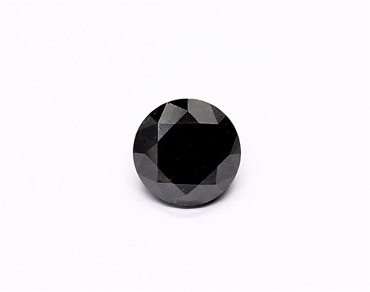 0.6 Carat Natural Black Round Diamond GIA
