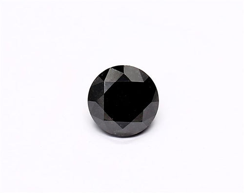 0.6 Carat Natural Black Round Diamond GIA