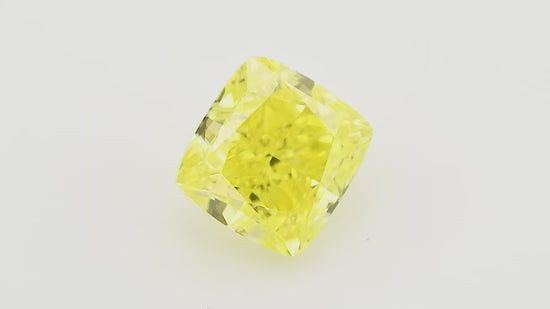 0.75 Carat Fancy Vivid Yellow Cushion Diamond VVS1 GIA