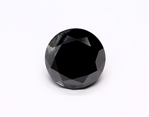 0.48 Carat Natural Black Round Diamond GIA