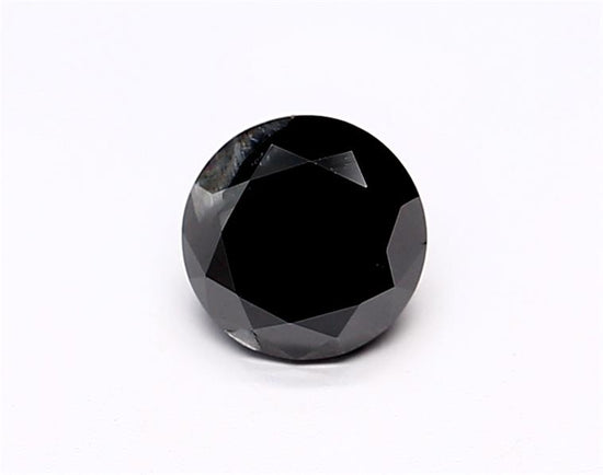0.48 Carat Natural Black Round Diamond GIA